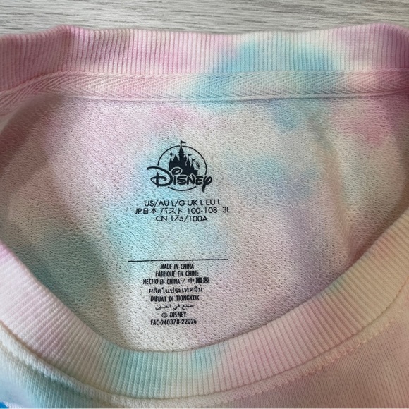 Disney Disneyland Tie Dye Pastel Long Sleeve Pull Over Sweater Women’s size XL - Picture 5 of 12
